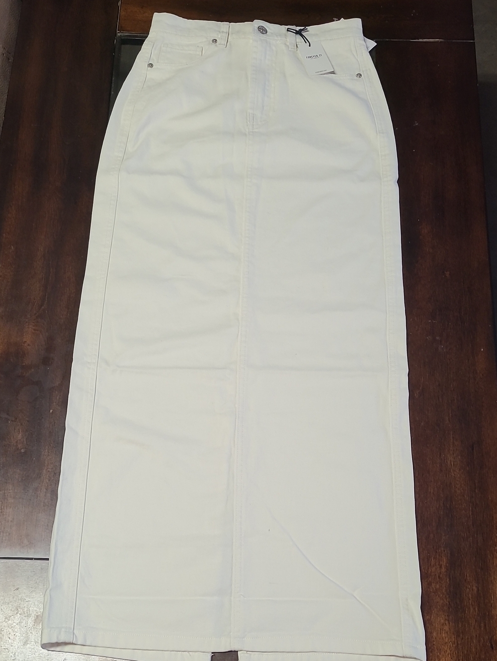 Forever 21 White Maxi Skirt - Clean Straight Silhouette